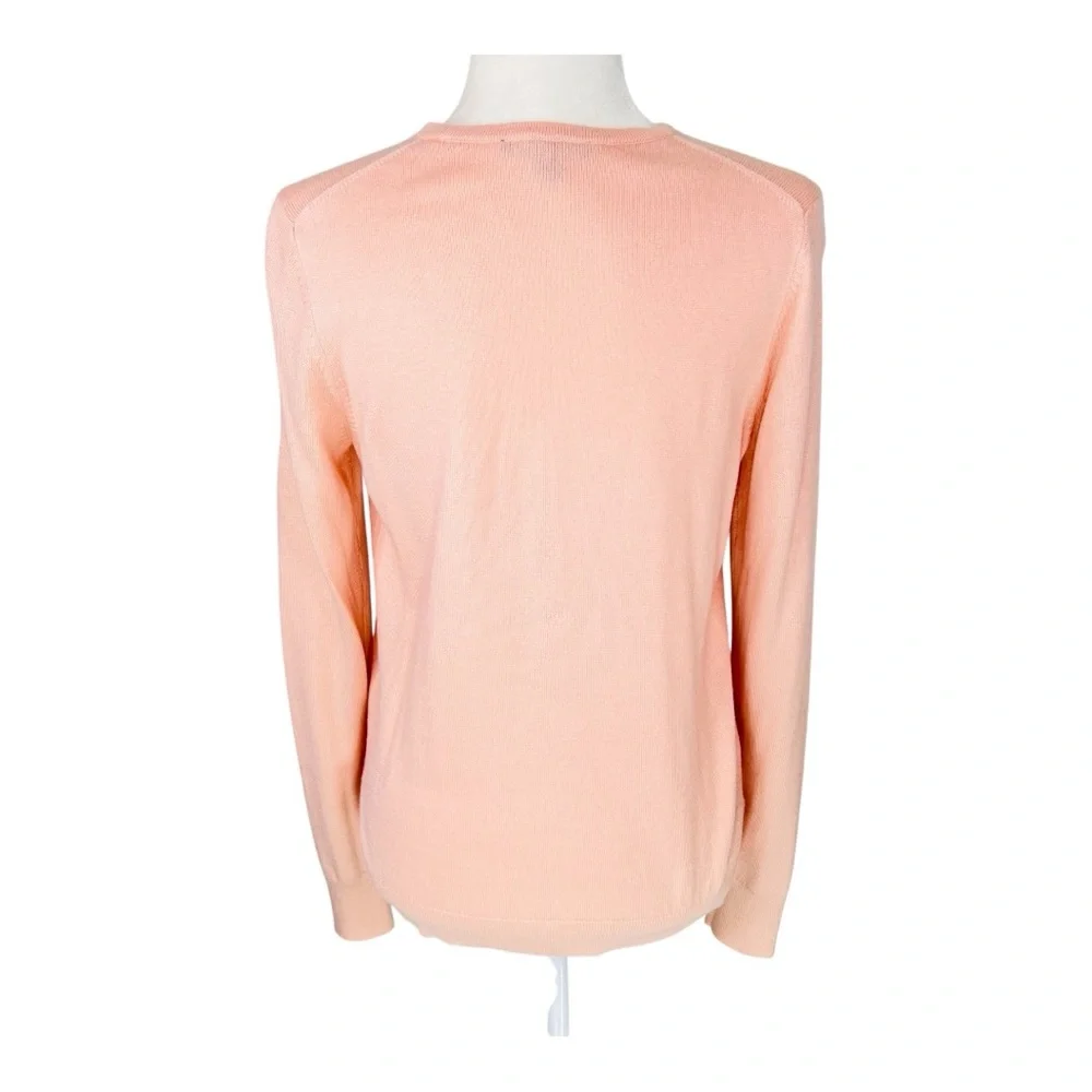 Ann Taylor Blush Pink Gemstone Embellished Wool Blend Knit Crew Neck Sweater